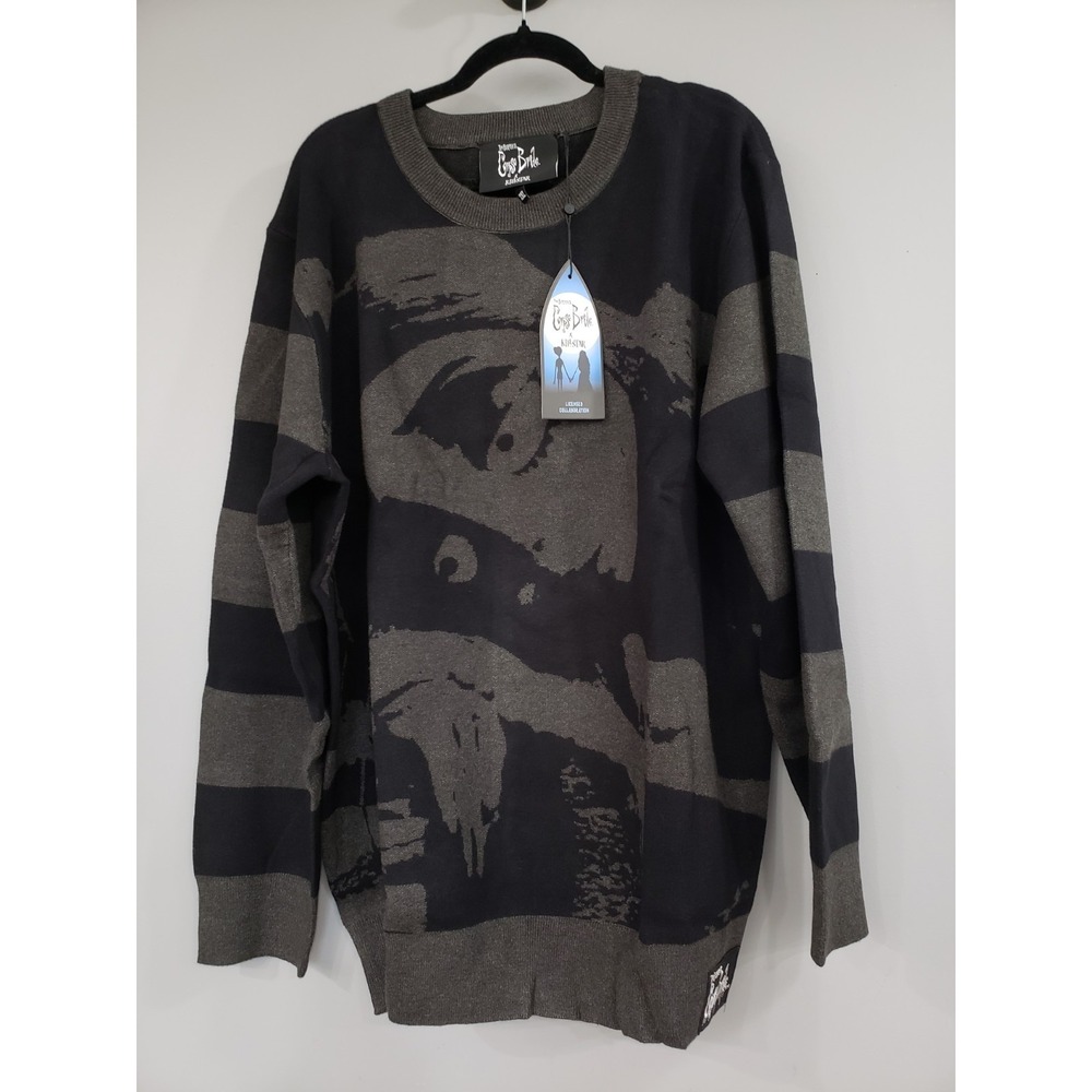 NEW 2XL Killstar Corpse Bride Emily Jumper PULLOVER Striped Knit Sweater gothic